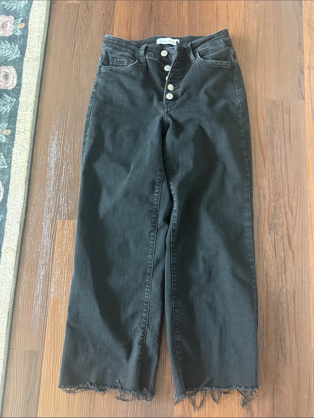 Flying Monkey Black Jeans with Branded Button Detail